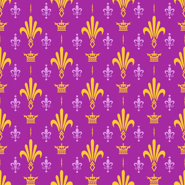 雅致的紫色背景 皇家风格无缝壁纸矢量插图 — 图库矢量图片