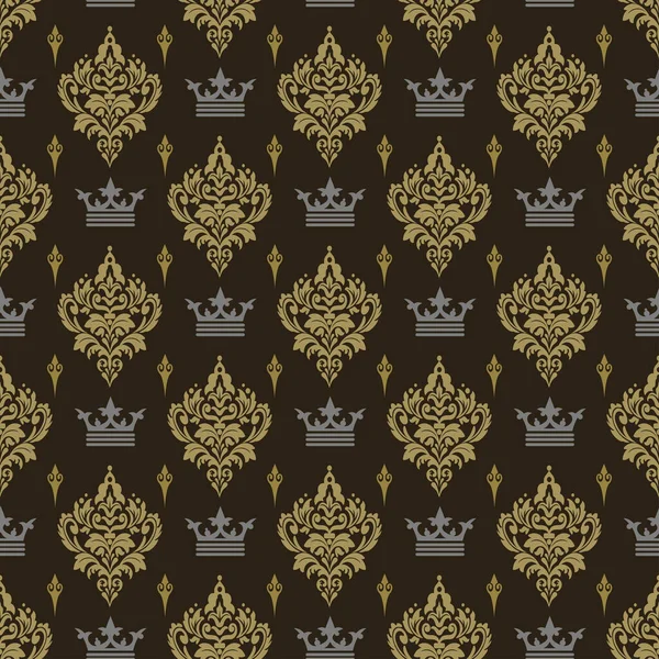 Dark Royal Background Seamless Pattern Retro Style Vector Illustration — Stock Vector