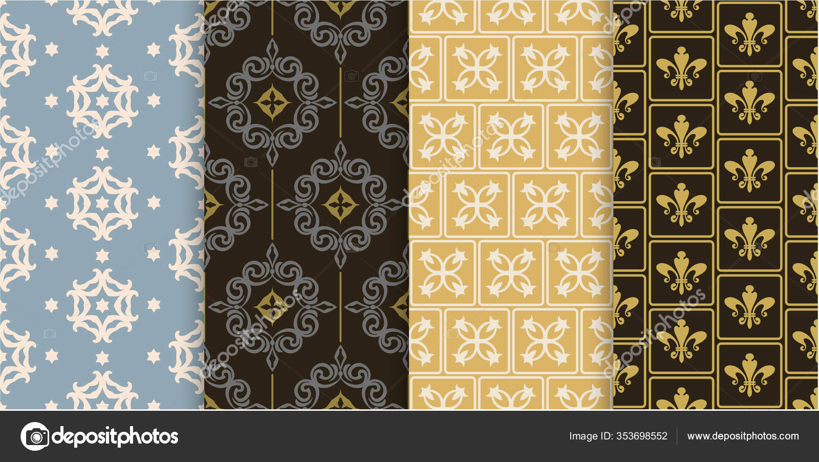 Patrón Sin Costura Vectorial Set Fondos Pantalla Fondo Estilo Retro vector, gráfico vectorial © kio777 imagen #353698552 Patrón Sin Costura Vectorial Set Fondos Pantalla Fondo Estilo Retro vector, gráfico vectorial © kio777 imagen #353698552