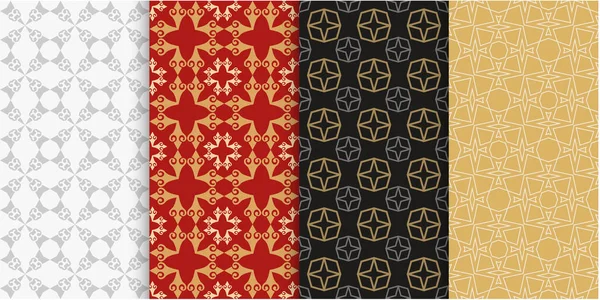 Modern Geometrisch Patroon Set Van Sjabloon Kleurrijke Naadloze Achtergrond Wallpaper — Stockvector