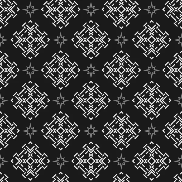 Black White Geometric Pattern Background Vector Seamless Wallpaper Interior Design — Stok Vektör