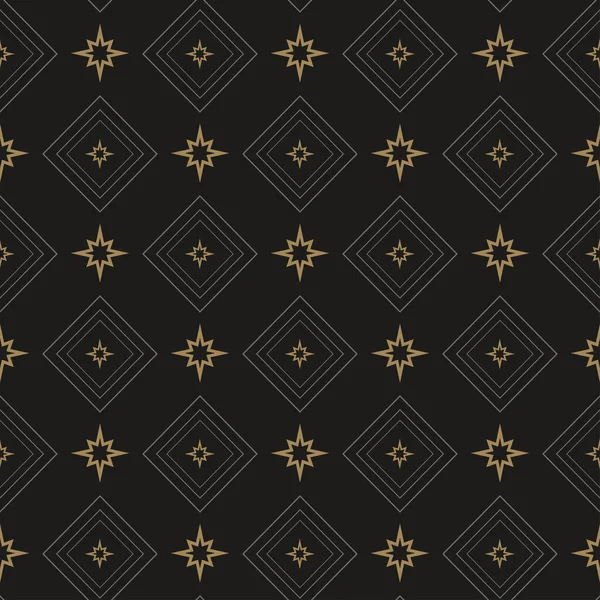 Elegant Black Background Vector Geometric Pattern Seamless Wallpaper Interior Design — Stockový vektor