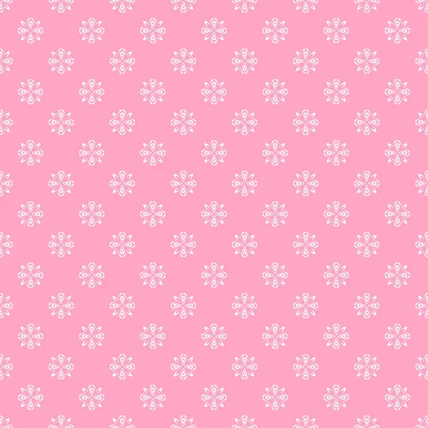 Simple Floral Pattern Vector Texture Graphic Colors Pink White Seamless — 图库矢量图片