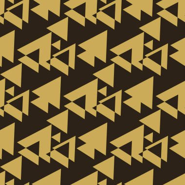 Triangles Pattern Vector | Texture Graphic | Gold On Black Background | Seamless Wallpaper For Interior Design