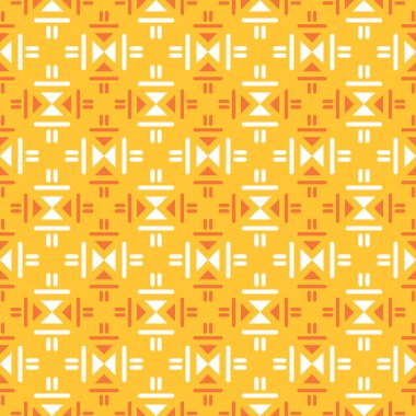 Modern Geometric Pattern | Yellow Orange Background | Seamless Wallpaper For Interior Design | Vector Illustration