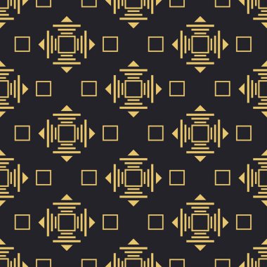  Abstract Geometric Pattern | Modern Dark Background | Seamless Wallpaper For Interior Design | Vector Illustration