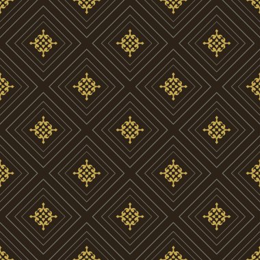 Modern Geometric Pattern | Dark Background Vector | Seamless Wallpaper For Interior Design