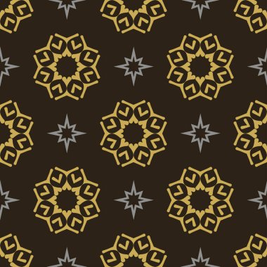 Modern Geometric Pattern | Dark Background | Seamless Wallpaper For Interior Design | Vector Image