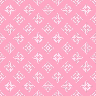 Pink Background Vector | Simple Floral Pattern | Seamless Wallpaper For Interior Design