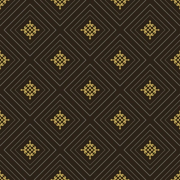 Modern Geometric Pattern Dark Background Vector Seamless Wallpaper Interior Design — ストックベクタ