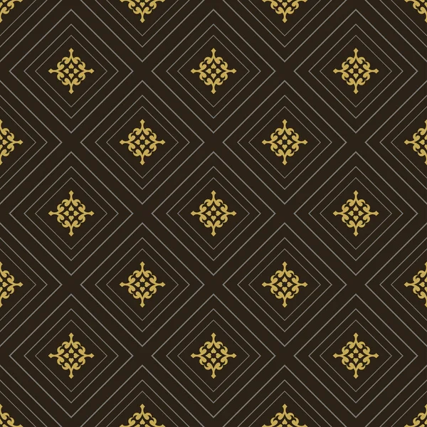 Modern Geometric Pattern Dark Background Vector Seamless Wallpaper Interior Design — Wektor stockowy