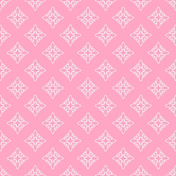 Pink Background Vector Simple Floral Pattern Seamless Wallpaper Interior Design — Stockvektor