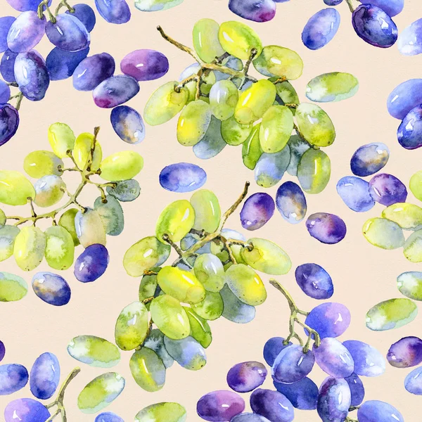 Green, purple, tasty, healthy grapes. Southern, ripe, fresh, wine berry. A bunch of delicious, juicy grapes. Decorative, wild bunch of berries. Watercolor. Illustration