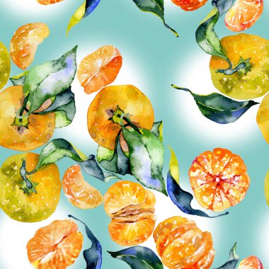 Güney, lezzetli, aromatik, fitrant mandalina ve bal, rustik, vahşi arılar suluboya. illüstrasyon