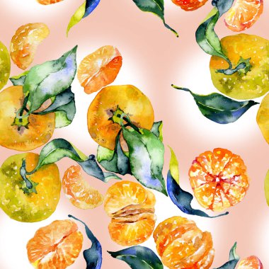 Güney, lezzetli, aromatik, fitrant mandalina ve bal, rustik, vahşi arılar suluboya. illüstrasyon