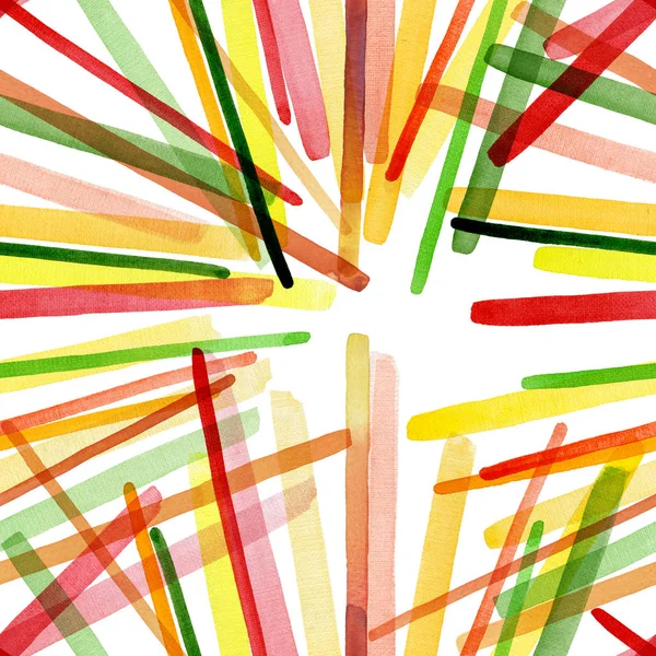 Soyut, kaotik, muhteşem, muhteşem, renkli desen. Kolaj. Suluboya. İllüstrasyon