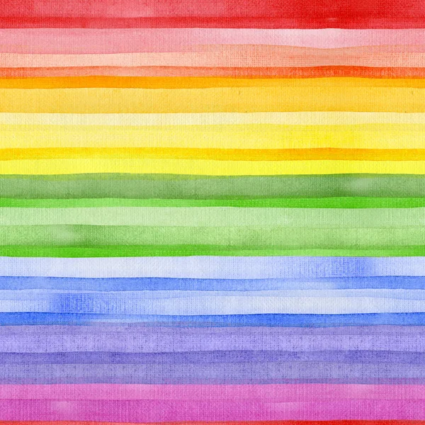 Arco iris, multicolor, alegre, feliz, fondo rayado. Acuarela. Ilustración — Foto de Stock