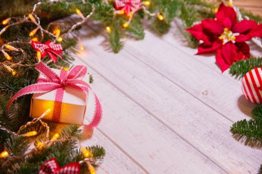 Noel kartı. Yeni yıl partisi tema arka plan. Deco