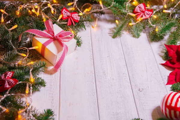 Biglietto di Natale. Sfondo su un tema della festa di Capodanno. Deco — Foto Stock