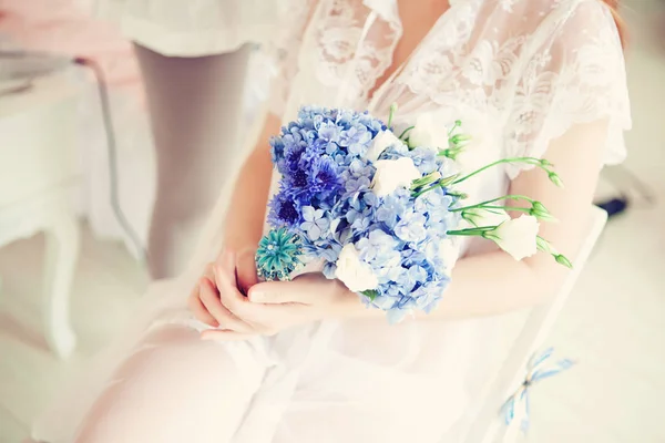 Bellissimi Accessori Sposa Sposa Fiori Bouquet — Foto Stock