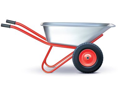 Beyaz el arabası. Vektör çizim