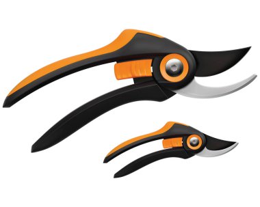 Secateurs üzerinde beyaz izole. 3D illüstrasyon vektör