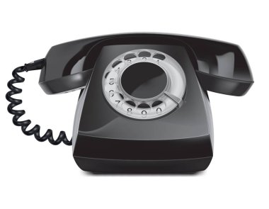 Telefon vintage, izole. Vektör 3d çizim