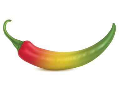 Chili degrade renk üzerine beyaz ayrı tut. 3D vektör çizim