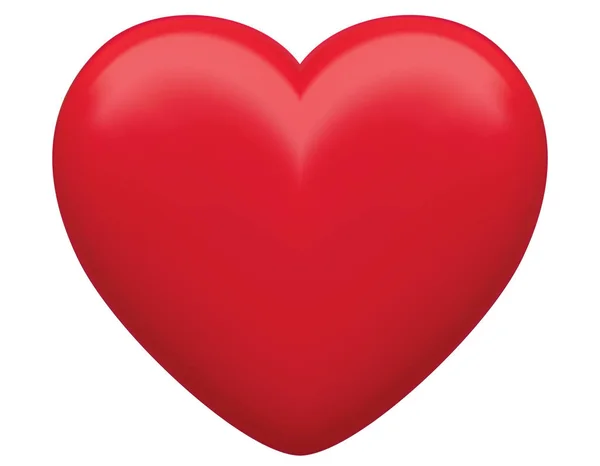 Rött hjärta isolerade 3d vektorillustration — Stock vektor