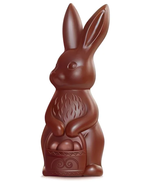 Lapin de Pâques au chocolat sur blanc. Illustration vectorielle 3d — Image vectorielle