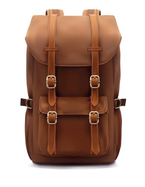 Beyaz izole sırt çantası. Gerçekçi vektör 3d çizim