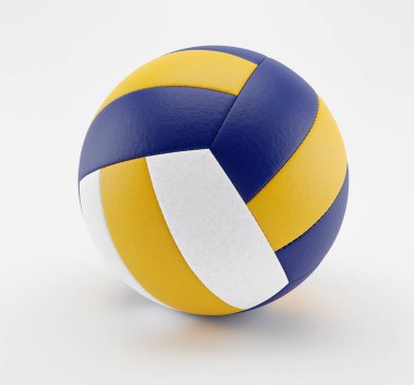 Kırpma yolu ile beyaz üzerine izole voleybol. 3D render illus