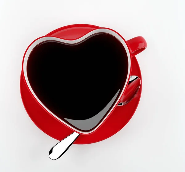 Червона чашка чаю на білому тлі з відсічним контуром. Т-подібні — стокове фото