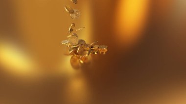 Bir yığının üstüne düşen Bitcoins