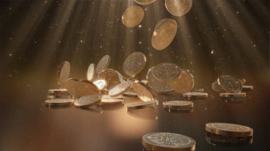 Bir yığının üstüne düşen Bitcoin