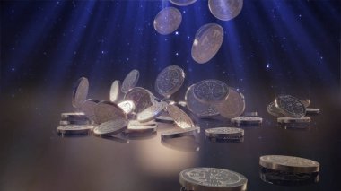 Bir yığının üstüne düşen Bitcoin