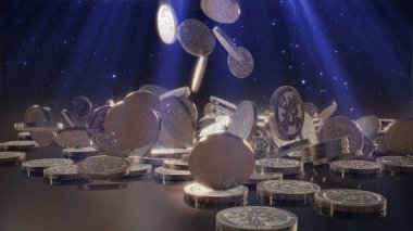 Bir yığının üstüne düşen Bitcoin