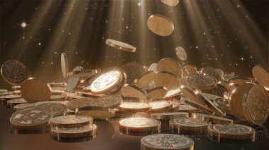 Bir yığının üstüne düşen Bitcoin