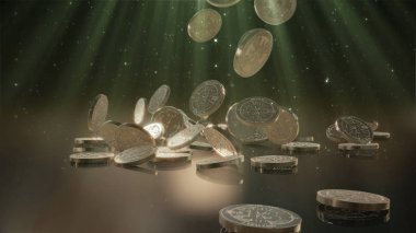 Bir yığının üstüne düşen Bitcoin