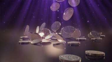 Bir yığının üstüne düşen Bitcoin