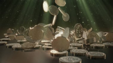 Bir yığının üstüne düşen Bitcoin