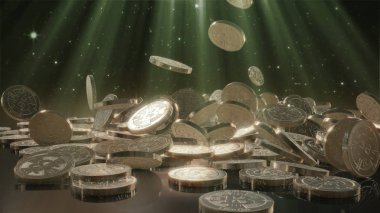 Bir yığının üstüne düşen Bitcoin