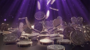 Bir yığının üstüne düşen Bitcoin