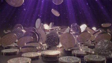 Bir yığının üstüne düşen Bitcoin