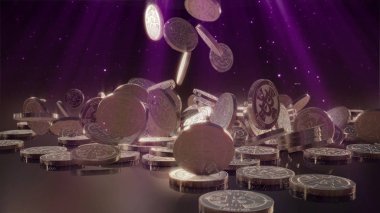 Bir yığının üstüne düşen Bitcoin