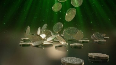 Bir yığının üstüne düşen Bitcoin