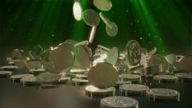 Bir yığının üstüne düşen Bitcoin