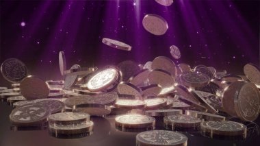 Bir yığının üstüne düşen Bitcoin