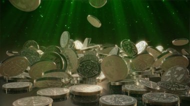 Bir yığının üstüne düşen Bitcoin