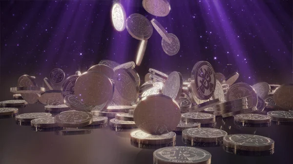 Bir yığının üstüne düşen Bitcoin